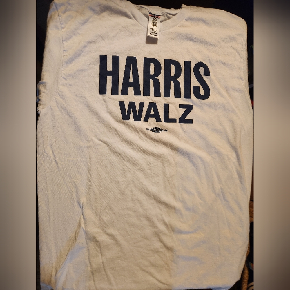 Harris Walz 2024 Presidential Election White T-Shirt Used
